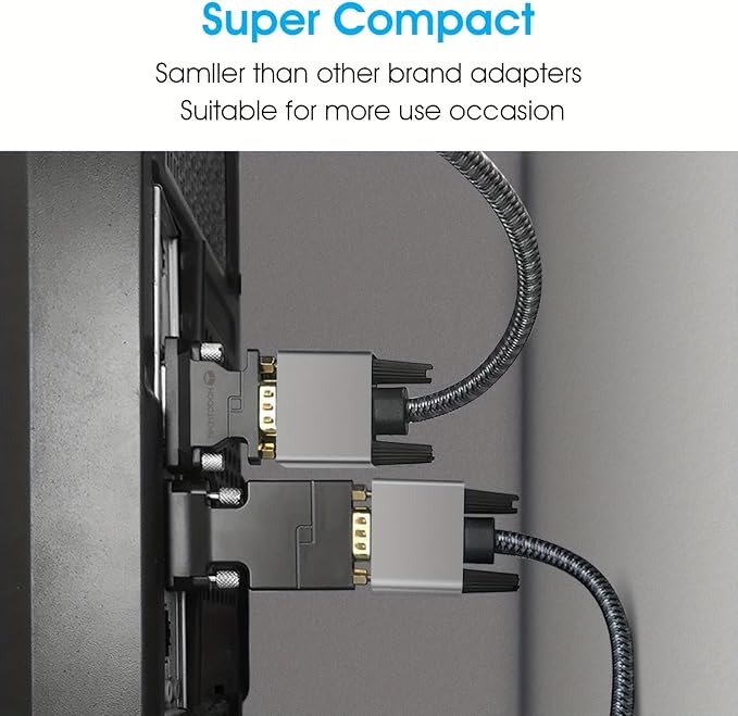 TECHTOBOX Active DVI to VGA Adapter, Uni-Directional DVI-D 24+1 to VGA Connectors, Gold-Plated,1080P Full HD Compatibility for HDTV, PC,Laptop, Monitor, Projector