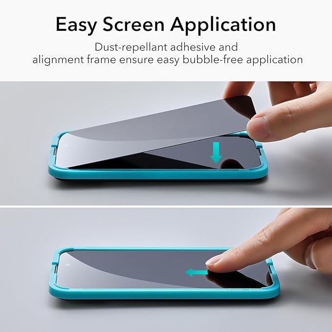 ESR 3+1 Pack for iPhone 15 Plus Privacy Screen Protector Set, Anti-spy Tempered-Glass Privacy Screen Protector, Micro-curved Edges, Case Friendly, 3-Pack with 1 Set of Individual Camera Lens Protector