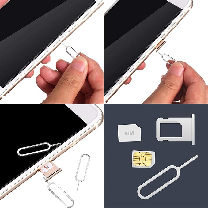 Tatuo 300 Pack Sim Card Tray Removal Tool Sim Card Eject Pin Opening Removal Tool Needle Compatible with Most Phone Models Pads Smartphone Devices Brands