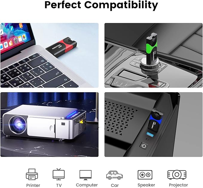 32GB USB 3.0 Flash Drive 10 Pack KOOTION Thumb Drive 3.0 Retractable 32G Zip Drive Ultra High Speed USB Stick Jump Drive Rugged Memory Stick with LED Indicator for Data Storage and Transfer