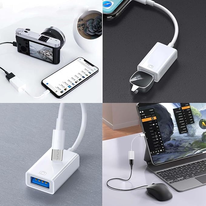 2Pack USB-C to USB 3.0 Adapter, USB C Male to USB Female OTG Adapter,Thunderbolt3 to USBA Adapter Compatible with MacBook Pro/Air, iPad Pro, iPhone 16 Pro Max/15, Galaxy S25/S24/S23/S22