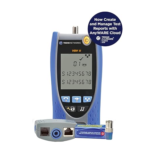 TREND Networks | R158007 | VDV II Basic | Cloud Connected | Voice, Data and Video Cable Verifier | Copper Cable Tester | Advanced Wiremap & Troubleshooting Tool