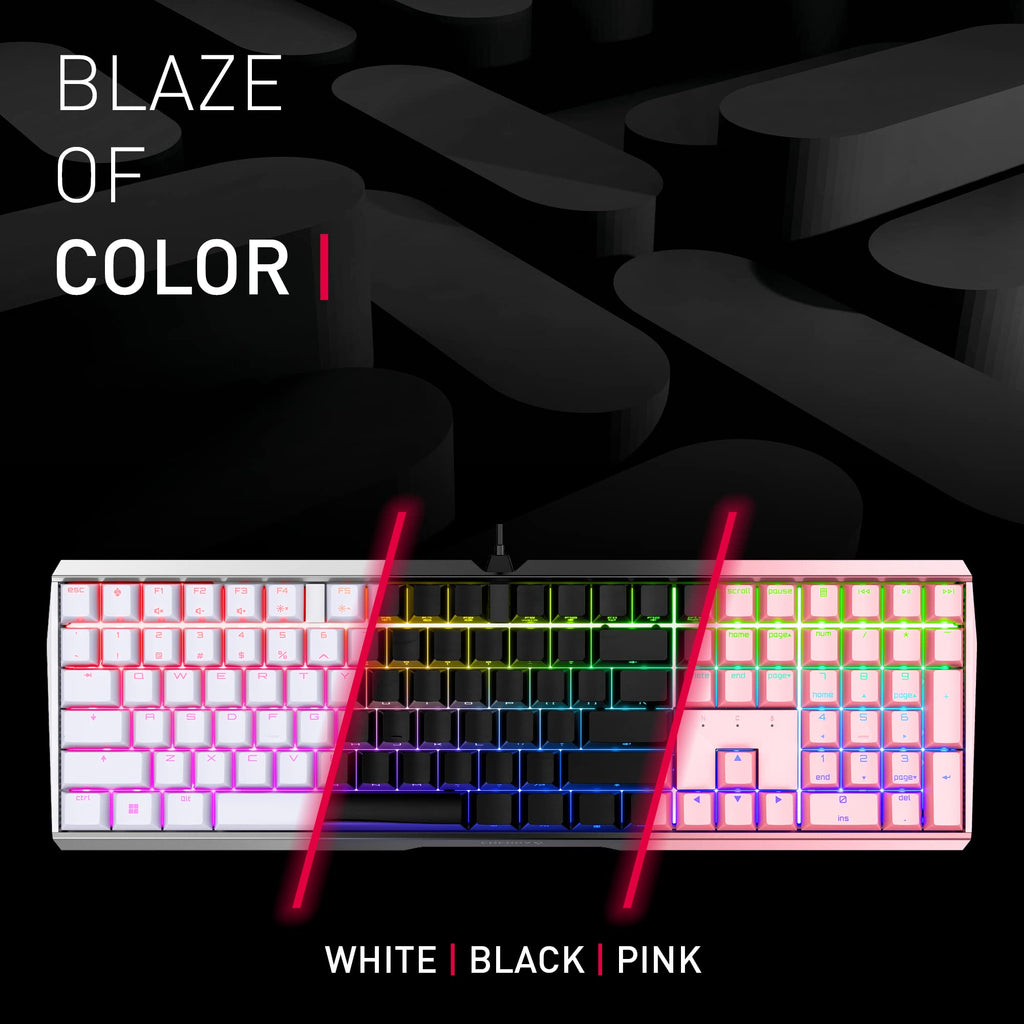 Cherry MX 3.0S, Wired Mechanical Gaming Keyboard, Robust Aluminum Housing, RGB-Lighting, Full Key Rollover, Anti Ghosting, MX RED Switches, White