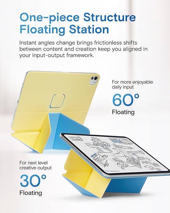MOFT Dynamic Folio Case for iPad Pro 11- inch (M5 2025 / M4 2024), Silm Magnetic Stand Case with 20+ Viewing Angles, Auto Wake/Sleep, Ultra Thin, Panna Cotta x Faded Jeans