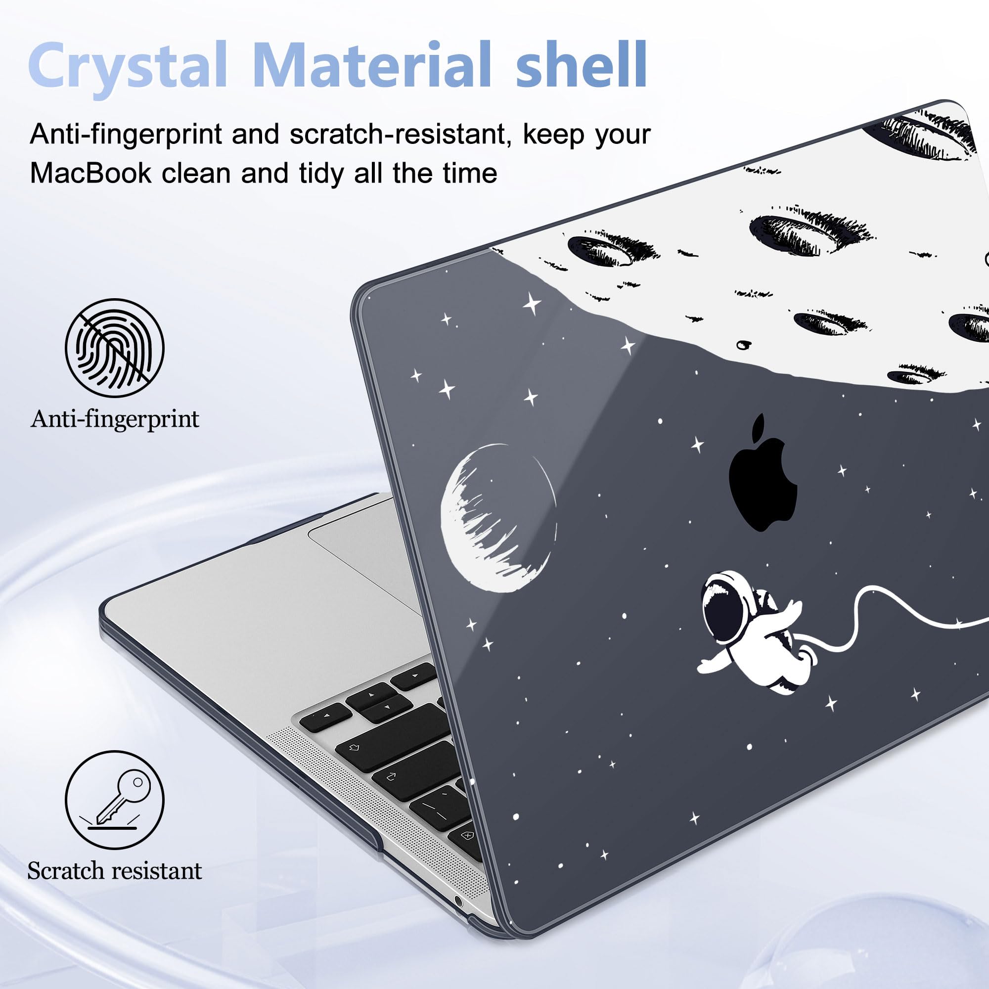 May Chen for MacBook Pro 13 inch Case 2022 2021 2020 Release A2338 M2 M1 A2289 A2251, Plastic Crystal Hard Shell Case Cover for MacBook Pro 13 inch Touch Bar Fits Touch ID, Astronaut Flight