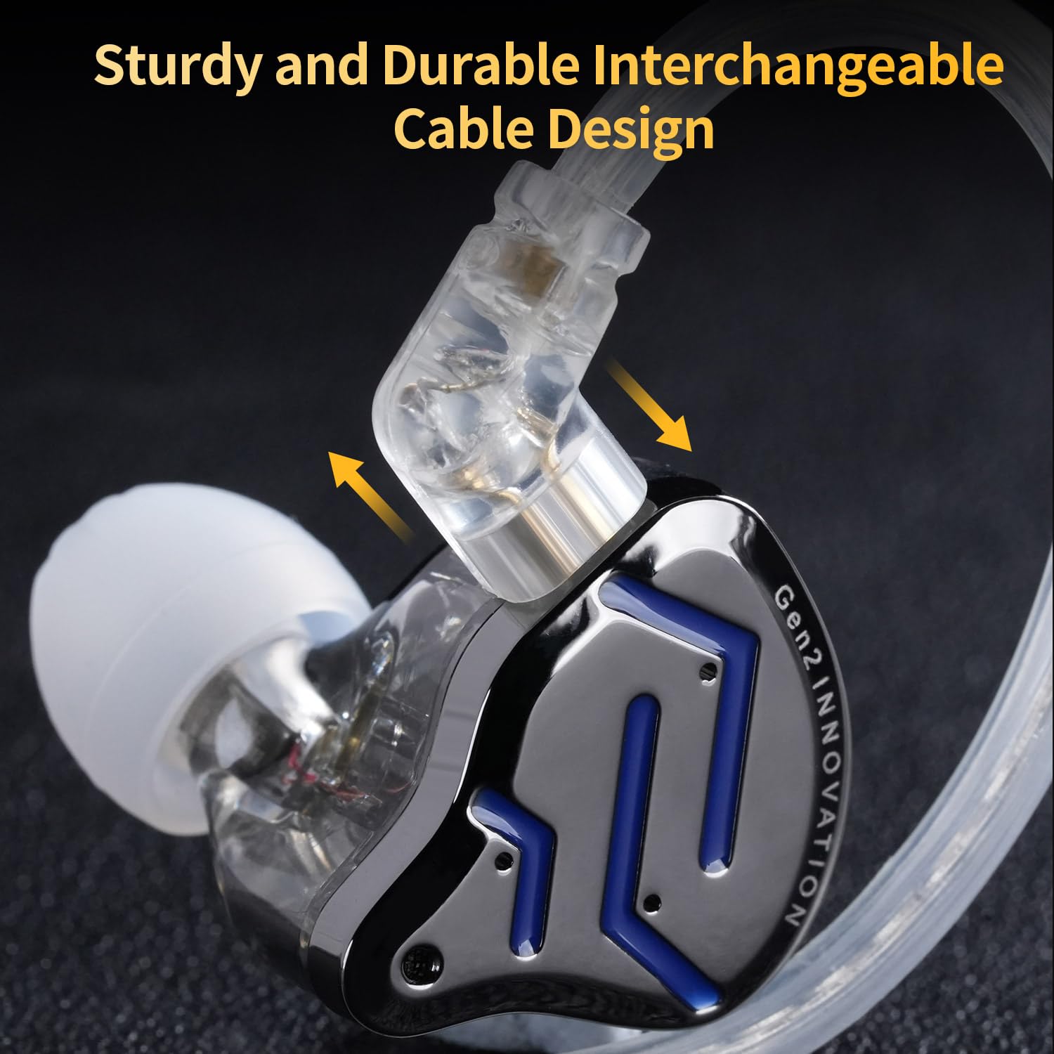 KZ ZSN Pro 2 in-Ear Monitors Headphones Metal Earphones 1BA+1DD Hybrid Technology HiFi Bass Clear Sound IEMs Noise Cancellation Earbuds Wired for Musicians Singer Audiophile(Black,No Mic)