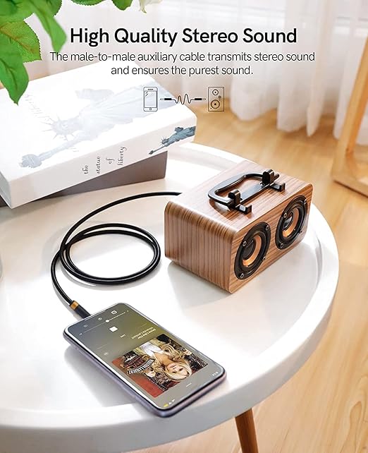 Aux Cord, Audiophile 3.5mm Stereo Audio Cable [2m (6.5 Feet), Silvered-Plated Copper core], Unbreakable and Great for Laptop, Tablets, Headphones, Cars and More.