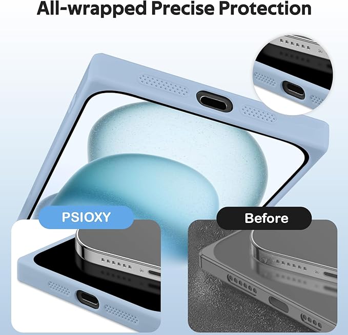 Designed for iPhone 15 Case Compatible with Magsafe Cover Camera Lens Protector Military Grade Protection Shockproof Soft TPU Slim Magnetic Phone Case for iPhone 15 Blue