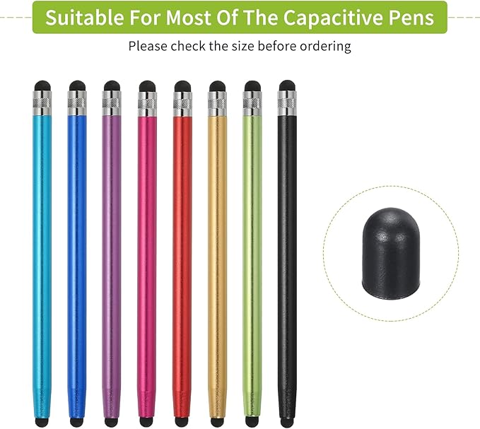 MECCANIXITY 40Pcs Replacement Stylus Pen Tips 4.5mm Conductive Capacitive Touch Screen Pens Tips Silicone Rubber, Black
