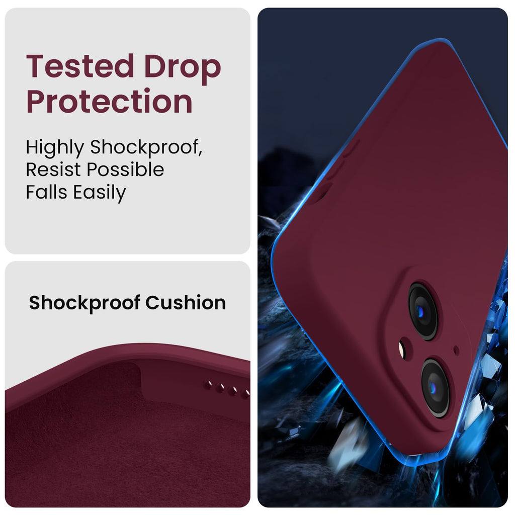 FireNova Designed for iPhone 15 Case, Silicone Upgraded [Camera Protection] Phone Case, Soft Anti-Scratch Microfiber Lining Inside, 6.1 inch, Plum