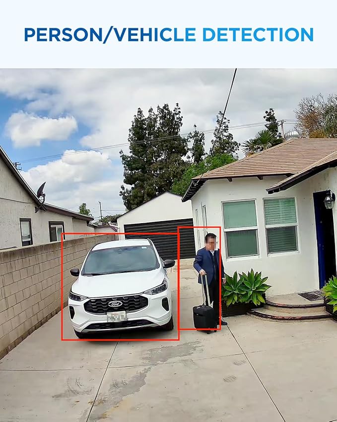 4COVR 4K Surveillance & Security Camera System, 8CH NVR 2TB HDD, AI Human Vehicle Detection, 8X 8MP Commercial IP67 PoE IP Bullet Camera Built-in Mic with Night Vision, 24/7 Recording, LY37EX8M0808