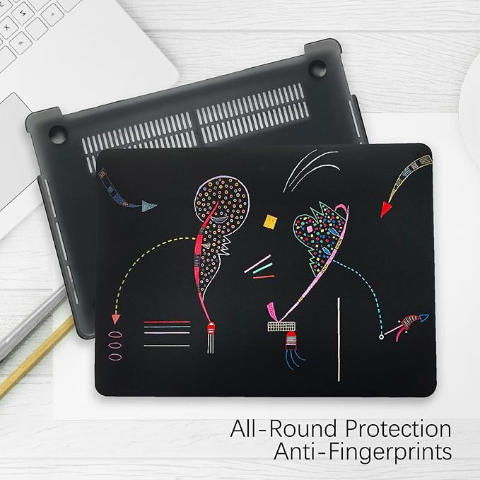 Berkin Arts for MacBook Air 15 inch Case 2025 2024 2023 Release M4 A3241 M3 A3114 M2 A2941 with Keyboard Cover & Screen Protector Naive Art Illustrated (Two Sides by Kandinsky)
