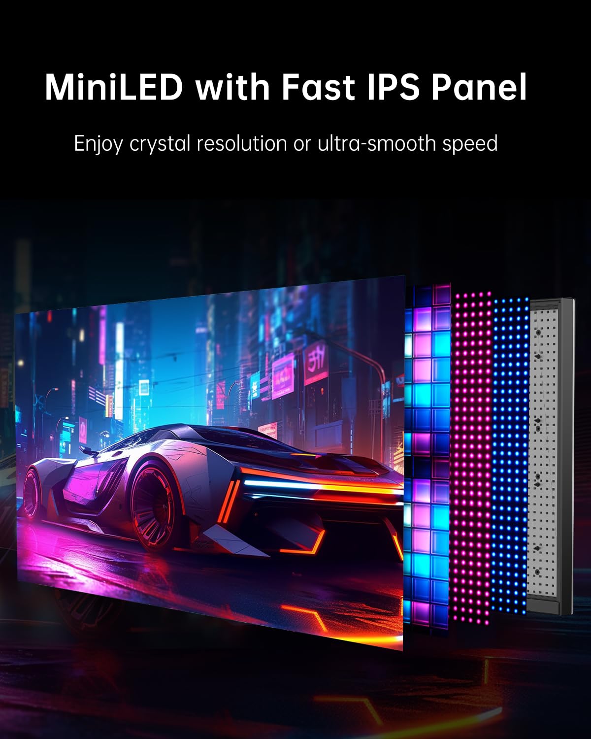 KTC 27 Inch Dual Mode Mini LED Monitor - 4K UHD at 160Hz & 1080P FHD 320Hz Gaming Monitor, 65W Type-C Port, HDR1400 Fast IPS Panel, Adaptive-Sync, HDMI 2.1 & DP 1.4, Height Adjustment, VESA Wall Mount