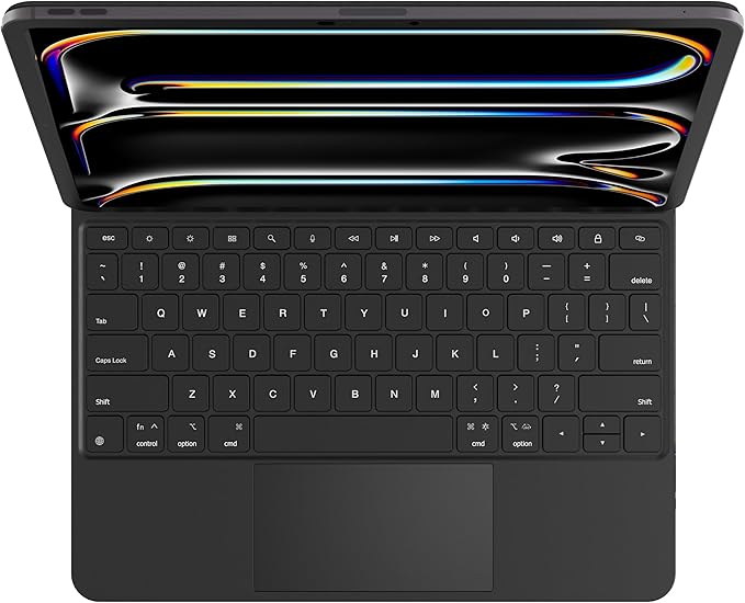 nimin Keyboard Case for iPad Pro 13 inch 2024 (M4),Multi-Touch Trackpad, Magnetic Attach, 7-Color Backlight, Auto Sleep/Wake, Obsidian Black
