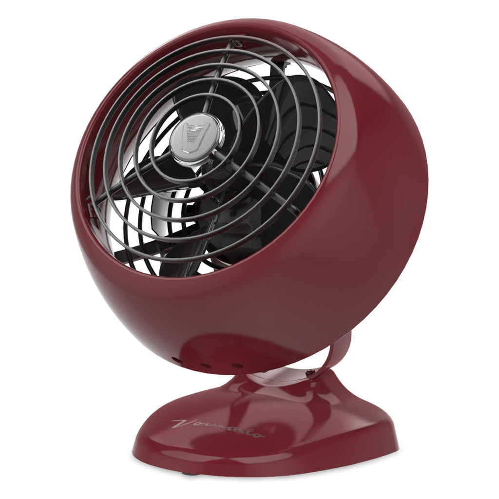 Vornado VFAN™ Mini Classic Vintage Metal Desk Fan, 2-Speed, Adjustable Tilt, Personal Air Circulator for Bedroom, Office, Dorm Room, Portable Quiet, Claret
