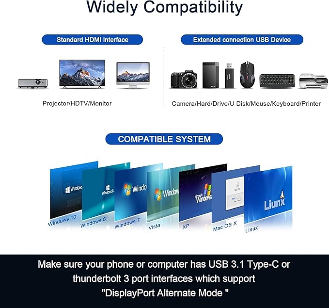 USB C Hub, QGeeM USB 4k to HDMI Adapter, 7 in 1 USB-C Dongle with 100W PD,USB 3.0, Card Reader, Compatible for MacBook iPhone 15/16 Ipad Pro max,Chromebook Laptop USB Type C Dock-Black