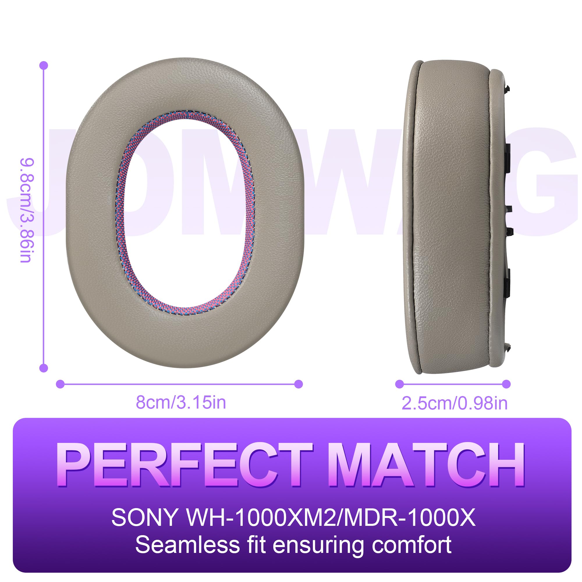 Jomwag Sheepskin Replacement Earpads for WH-1000XM2/MDR-1000X - Gold/Purple