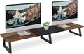 TEAMIX 42 inch Large Dual Monitor Riser, Extra Long Monitor Stand Riser Wide TV Stand Riser Monitor Stand for 2 Monitors Wood & Steel Desktop Riser Desk Organization Home Office