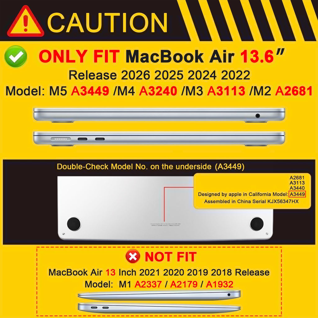 MEEgoodo Case for M5/M4/M3/M2 MacBook Air 13 inch 2026 2025 2024 2022, Fit Model A3449/A3240/A3113/A2681, Case Compatible with MacBook Air 13.6-inch, Engraving Hand Drawn Floral