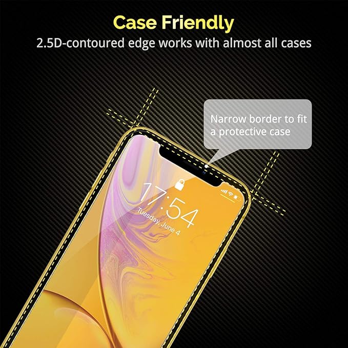 UNBREAKcable Shatterproof Screen Protector for iPhone 11/ iPhone XR [3-Pack] [Easy Installation Frame] 9H Hardness][99.99% HD Clear] [Bubble Free] for Apple 6.1''