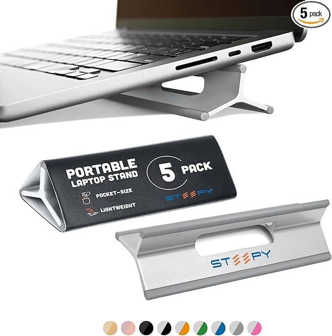 Steepy Adjustable Laptop Stand for Desk - 3 Heights Computer Stand - Laptop Riser