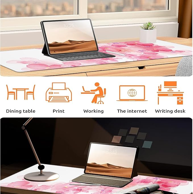 Vintage Raccoon Gaming Mouse Pad, Large Office Desk Mat, Anti-Slip Rubber Base Mousepad for Computer Laptop Keyboard, Smooth Desk Pad for Home Office Gamer Work Accessories 31.5" x 11.8"
