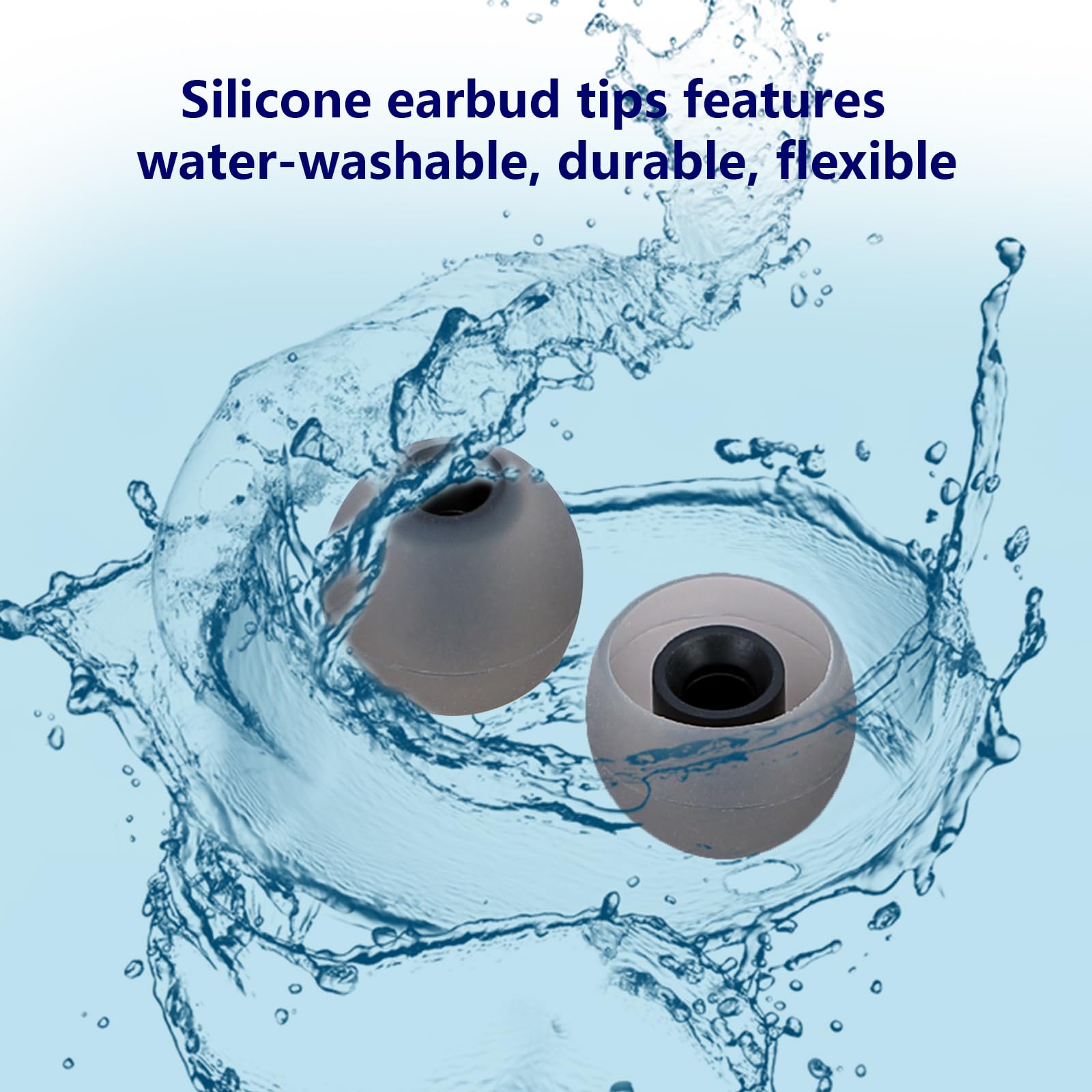MMYQXI Silicone Replacement Earbud Tips Earbud Covers Ear Tips Fit for in-Ear Headphones (Inner Hole 3.8mm -5.1mm) Earbud Replacement Tips 9 Pairs