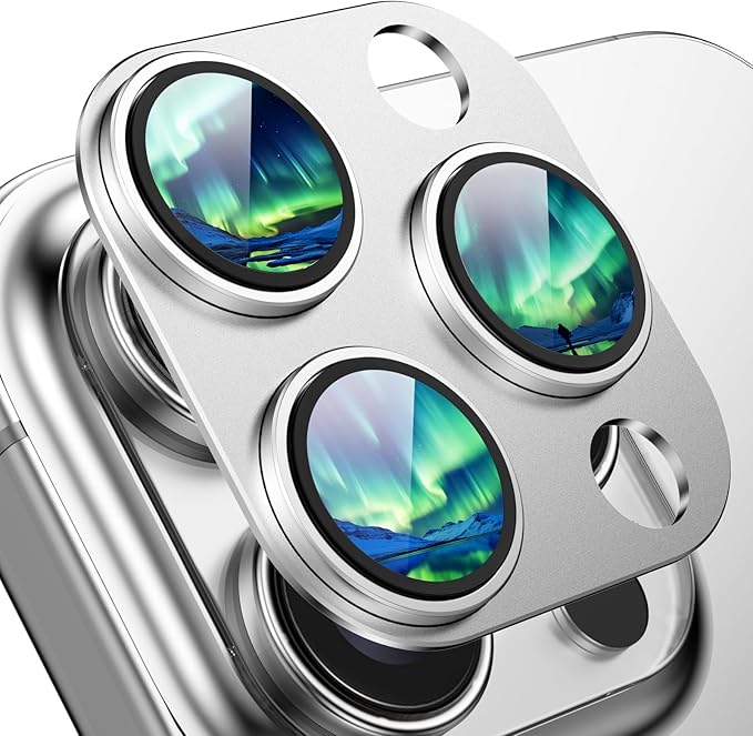Compatible with iPhone 14 Pro Max Camera Lens Protector, [Case-Friendly][Strong Adsorption][AR Anti-Reflection]Tempered Glass Full Coverage Camera Screen Protector for iPhone 14 Pro,Silver