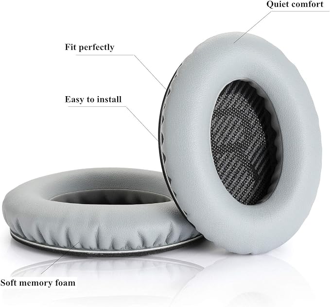 Headphones Replacement Ear Pads,for Bose Quietcomfort QC15 QC25 QC35 35 ii (Grey)