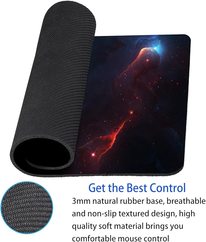 Space Galaxy Mouse Pad Personalized Design Customized Square Office Rubber Mouse Pad 9.5x7.9 Inch