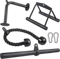 SERTT Workout Cable Machine Attachment for Home Gym, LAT Pulldown Attachments, Cable Accessories for Weight Training, Straight Pull Down Bar, Tricep Rope, Double D Row Handle, V-Shaped Bar