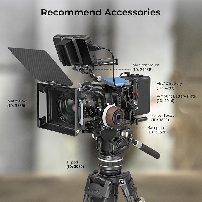 SmallRig Camera Cage Basic Kit for Blackmagic Design Cinema Camera 6K, Full Cage for BMCC 6K, with Top Handle, SSD Mount Bracket, Cable Clamp and Lens Mount Adapter Support - 4574