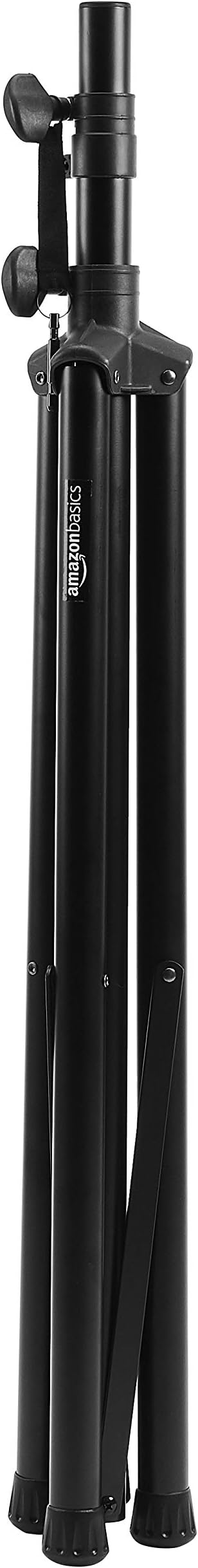 Amazon Basics Speaker Stand, Holds up to 99.2 lbs, Adjustable Height 52" to 73", Steel, Black