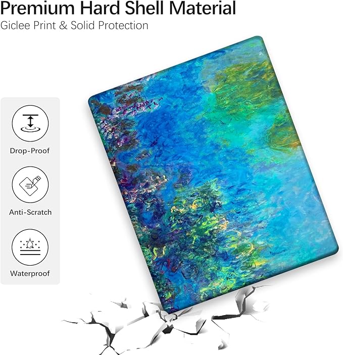 Berkin Arts for MacBook Pro 14 inch Cover A3401 A3185 A3112 A2992 A2918 A2779 A2442 with M4 M3 M2 M1 Chip(2021-2024 Release) Keyboard & Screen Cover Cloisonnism (Wisteria by Monet)