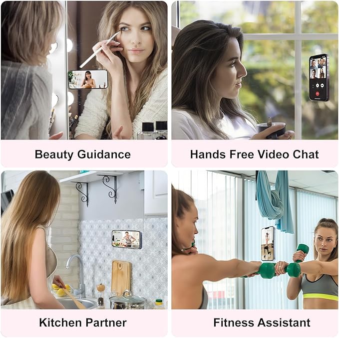 2PCS Silicone Suction Phone Case Mount, Non Slip Suction Cup, Hands-Free Phone Accessories Holder for Selfies and Videos, Silicone Adhesive Stand Sticky for Cell Phone Dark Gray