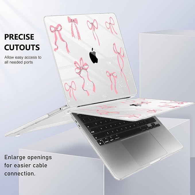 Case for MacBook Pro 13 inch with/Without Touch Bar (2016-2022, M2 A2338 M1 A2289 A2251 A2159 A1989 A1706 A1708), Hard Shell + Keyboard Cover + Dust Plug, Star Bow