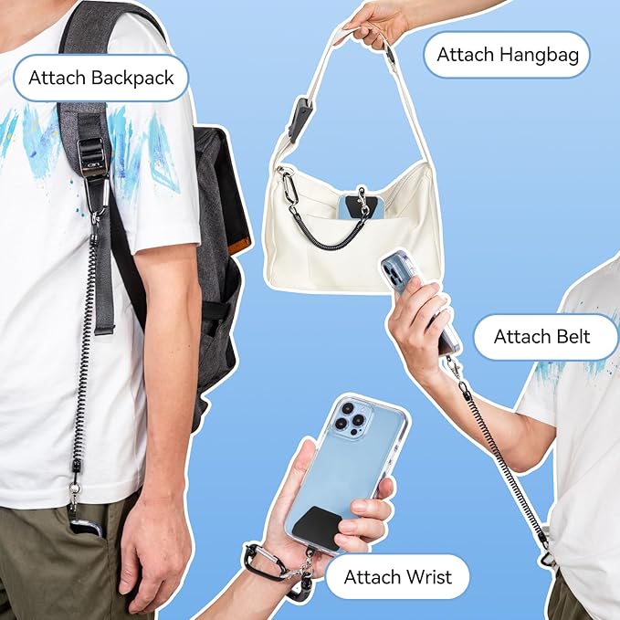 SHANSHUI Phone Lanyard, Cell Phone Lanyard Tether Pads Compatible with iPhone & All Smartphones in Full Cover Cases