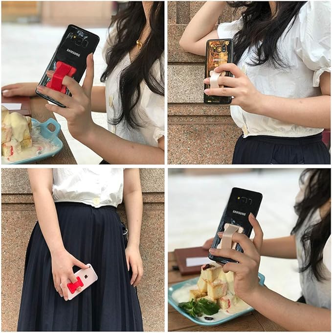 Universal Phone Grip for Smartphones - Phone Holder for Hand for Back of Phone - Wireless Charging Compatible (Gray) - 2Pack
