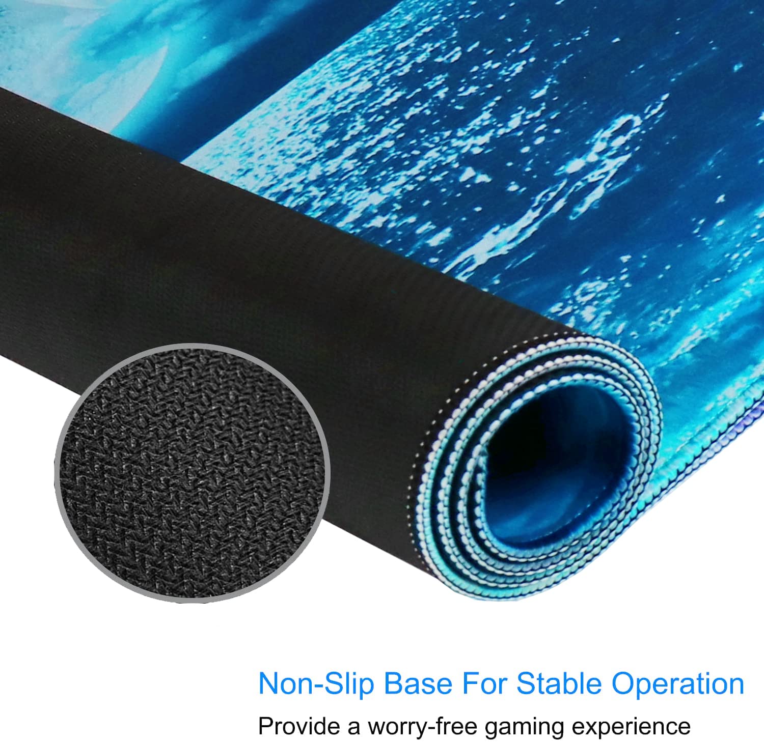 Naukay Large Mouse Pad, 31.5x15.7 inch Large Extended Computer Keyboard Mouse Mat, Water Resist Non-Slip Mousepad Rubber Base Long XXL Gaming Mouse Pad for Work & Gaming, Office & Home