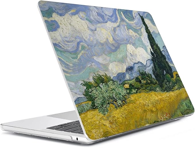 Compatible with 2025 2024 2023 2022 MacBook Air M3 13.6 inch Case A3240 M4 A3113 M2 A2681 with Touch ID, Plastic Hard Shell Case & Keyboard Cover & Screen Protector & Webcam Cover, Landscape