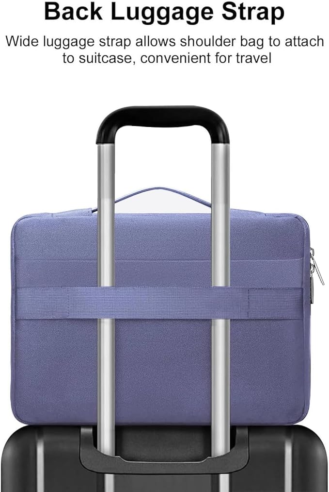 MOSISO 360 Protective Laptop Case 13.3 inch, 13-13.3 inch Laptop Sleeve Compatible with MacBook Air/Pro 13 / Pro 14, HP Dell ASUS Lenovo, Side Open Bag with 2 Raised&1 Flapover Pockets, Lavender Gray