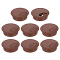 uxcell 8 Pcs 50mm (1.97 Inch) Desk Grommet, Plastic Cable Hole Cover, Wire Cord Cable Organizer for Home Office Computer Desk Cabinet, Brown