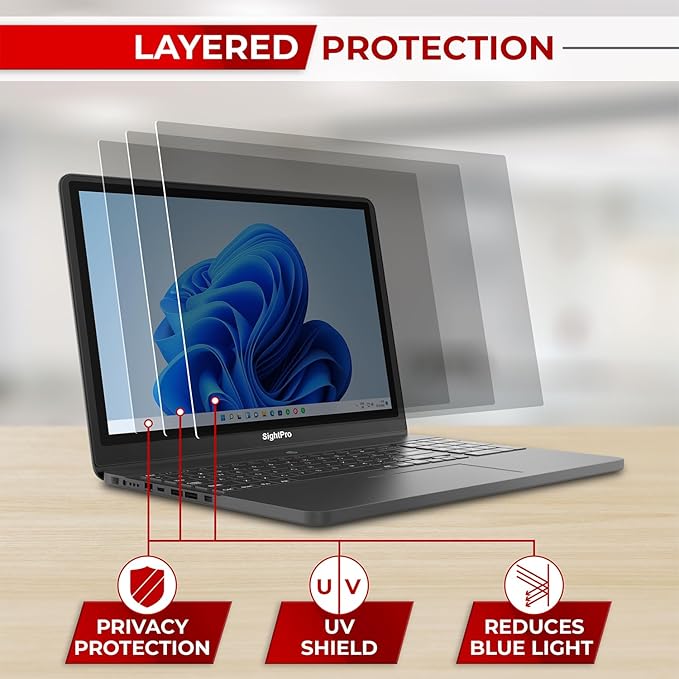 14 Inch 16:9 Laptop Privacy Screen Filter - Privacy Shield and Anti-Glare Protector