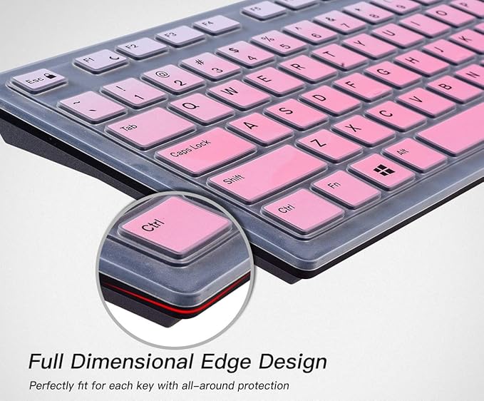 Dell Keyboard Cover & Skin for Wired KB216 & Wireless KM636, Inspiron AIO 3475/3670/3477 - Ombre Pink