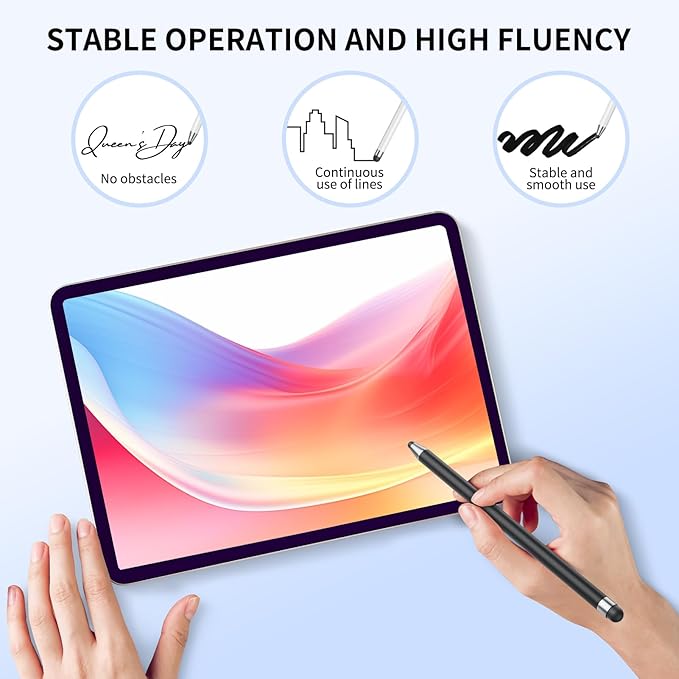 Stylus (10Pcs), Stylus Pen for Touchscreen, High Precision and Sensitivity Stylus Pen for iPad/iPhone/Samsung/Android Smartphone and Tablets, Compatible with All Capacitive Touch Screen (Black/White)