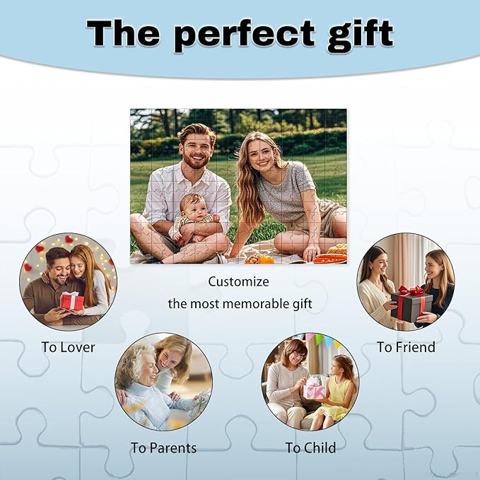 Personalized Puzzle for Photo - Custom 120/200/300/500/1000 Piece Jigsaw Puzzle for Adults & Couples & Family - Unique Gifts for Weddings, Anniversaries,Graduation- Create Your Own Puzzle with Photos