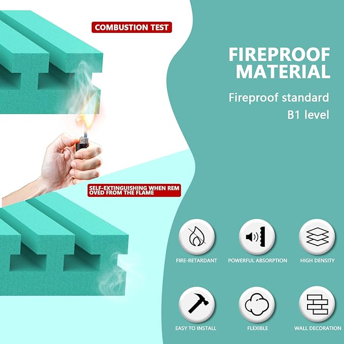 Sound Proof Foam Panels for Walls，1" X 12" X 12" Acoustic Foam Panels Insulation Studio Soundproofing Fire Resistant Noise Absorbing for Studio, Office, Home (GZ-L 12" X 12" X 1", 30PACK)