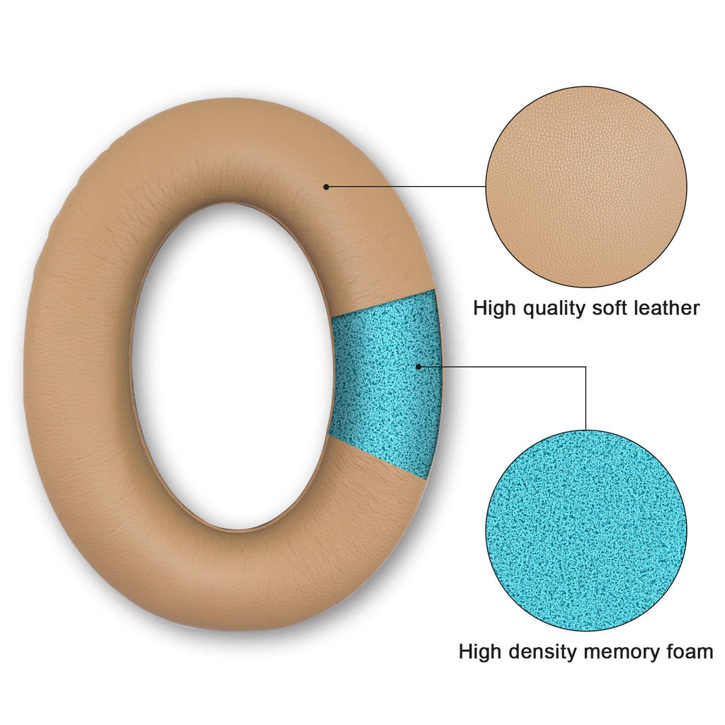 Replacement Ear Pads for Bose QuietComfort 15(qc15/QC15), Headphone Ear Covers, High Density Memory Cotton, Soft Leather, Adaptive Noise Isolation Headphones Pads Cushions-Khaki