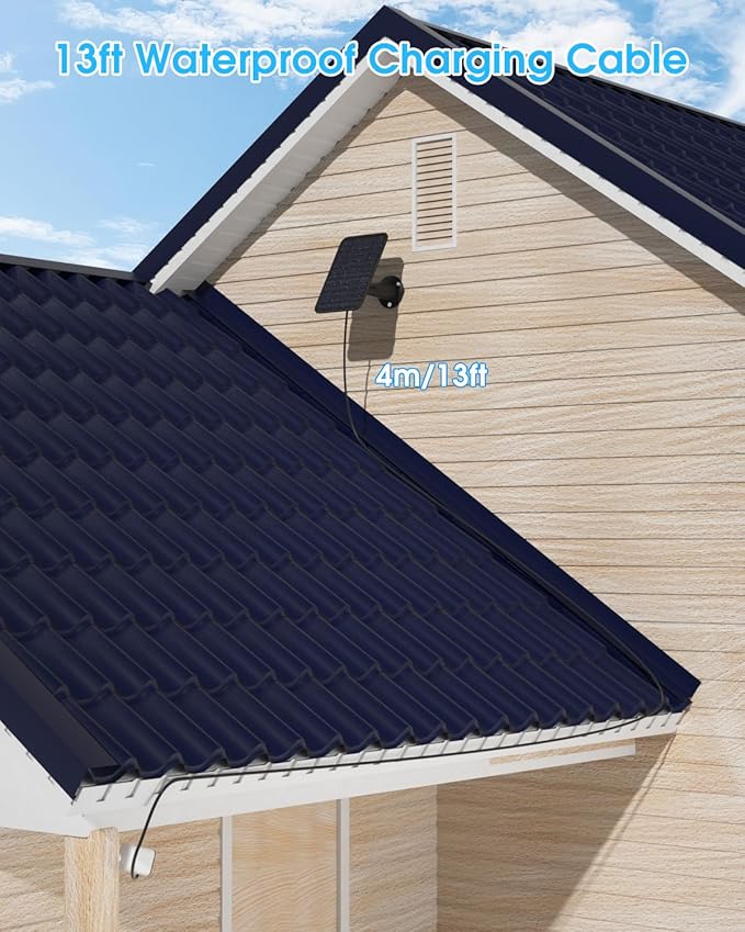5W Solar Panel for Blink Camera Outdoor, Solar Panel Charger with Battery Compatible with New Blink Outdoor 4 (4th Gen) Camera, with 13.1ft Cable, IP65 Weatherproof, Includes Secure Wall Mount, 1 Pack