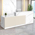 Reception Desk with Counter Modern Checkout Counter with Lockable Drawer Keyboard Tray Receptionist Desk for Office Salon Reception Table N Left 51inch/130cm